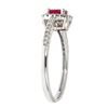 Image 2 : 0.50 ctw Ruby and Diamond Ring - 14KT White Gold