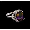 Image 1 : 4.07 ctw Ametrine and Diamond Ring - 14KT White Gold