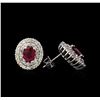 Image 2 : 14KT White Gold 2.07 ctw Ruby and Diamond Earrings