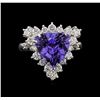 Image 2 : 14KT White Gold 3.67 ctw Tanzanite and Diamond Ring