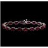 Image 1 : 14KT White Gold 18.18 ctw Ruby and Diamond Bracelet