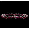 Image 2 : 14KT White Gold 18.18 ctw Ruby and Diamond Bracelet