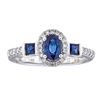 Image 1 : 1.03 ctw Sapphire and Diamond Ring - 14KT White Gold