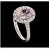 Image 4 : 2.17 ctw Morganite and Diamond Ring - 14KT White Gold