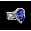 Image 1 : 18KT White Gold 3.66 ctw Tanzanite and Diamond Ring