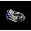 Image 3 : 18KT White Gold 3.66 ctw Tanzanite and Diamond Ring