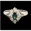 Image 2 : 0.47 ctw Alexandrite and Diamond Ring - Platinum