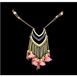 V Chandelier Chain Necklace - Gold Plated