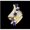 Image 2 : 2.63 ctw Sapphire and Diamond Ring - 18KT Yellow Gold