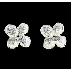 Petal Flower Design Bracelet - Rhodium Plated