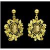 Image 1 : Golden Citrine Crystal Earrings - Gold Plated