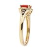 Image 2 : 0.77 ctw Fire Opal and Diamond Ring - 14KT Yellow Gold