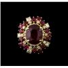 Image 2 : 14KT Yellow Gold 10.52 ctw Ruby and Diamond Ring