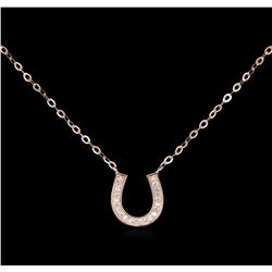 0.14 ctw Diamond Necklace - 14KT Rose Gold