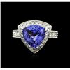 Image 1 : 14KT White Gold 5.21 ctw Tanzanite and Diamond Ring