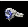 Image 2 : 14KT White Gold 5.21 ctw Tanzanite and Diamond Ring