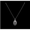 Image 2 : 14KT White Gold 1.30 ctw Diamond Pendant With Chain