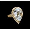 Image 1 : 9.76 ctw Aquamarine and Diamond Ring - 14KT Yellow Gold