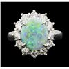 Image 2 : 1.77 ctw Opal and Diamond Ring - Platinum