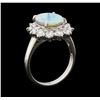 Image 4 : 1.77 ctw Opal and Diamond Ring - Platinum