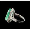 Image 3 : GIA Cert 9.60 ctw Emerald and Diamond Ring - 14KT White Gold