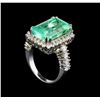 Image 4 : GIA Cert 9.60 ctw Emerald and Diamond Ring - 14KT White Gold