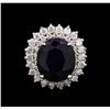 Image 2 : 9.99 ctw Sapphire and Diamond Ring -14KT White Gold