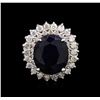 Image 2 : 9.99 ctw Sapphire and Diamond Ring -14KT White Gold