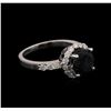Image 2 : 1.78 ctw Green Tourmaline and Diamond Ring - 14KT White Gold