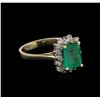 Image 1 : 1.85 ctw Emerald and Diamond Ring - 14KT White Gold