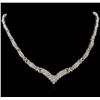 Image 2 : 3.89 ctw Diamond Necklace - 14KT White and Yellow Gold