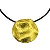 Image 1 : Matte Hand Painted Medallion Necklace - Gold Plated