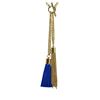 Image 2 : Double Leather Tassel Chain Necklace - Gold Plated