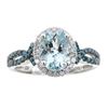 Image 1 : 1.69 ctw Aquamarine and Diamond Ring - 14KT White Gold