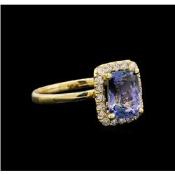 14KT Yellow Gold 2.11 ctw Tanzanite and Diamond Ring