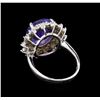 Image 3 : 6.90 ctw Tanzanite and Diamond Ring - 14KT White Gold