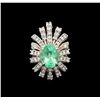 Image 2 : GIA Cert 4.99 ctw Emerald and Diamond Ring - 14KT White Gold