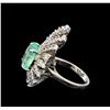 Image 3 : GIA Cert 4.99 ctw Emerald and Diamond Ring - 14KT White Gold