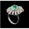 Image 4 : GIA Cert 4.99 ctw Emerald and Diamond Ring - 14KT White Gold