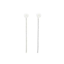 Pearl Crystal Earrings - Rhodium Plated