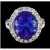 Image 2 : GIA Cert 13.23 ctw Tanzanite and Diamond Ring - 14KT White Gold