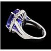 Image 3 : GIA Cert 13.23 ctw Tanzanite and Diamond Ring - 14KT White Gold