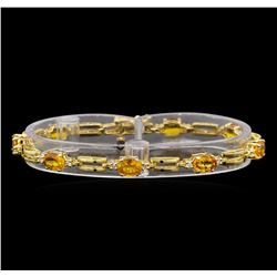 14KT Yellow Gold 6.56 ctw Yellow Sapphire and Diamond Bracelet