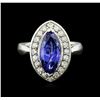 Image 1 : 14KT White Gold 4.01 ctw Tanzanite and Diamond Ring