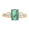 Image 1 : 1.89 ctw Green Tourmaline and Diamond Ring - 14KT Yellow Gold