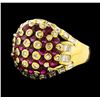 Image 1 : 2.75 ctw Ruby and Diamond Ring - 18KT Yellow Gold