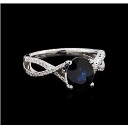 2.27 ctw Sapphire and Diamond Ring - 18KT White Gold