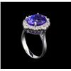 Image 4 : 14KT White Gold 3.67 ctw Tanzanite and Diamond Ring