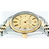Image 9 : Rolex Two-Tone Gold Champagne Index and Fluted Bezel DateJust Men's Watch