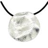 Image 1 : Matte Hand Painted Medallion Necklace - Rhodium Plated